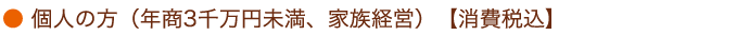 個人の方（年商3千万円未満、家族経営）